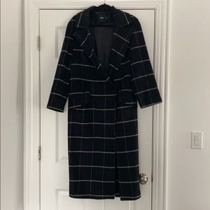ASOS b & w long coat gently used